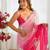Light pink georgette embroidery border & sequins saree whit blouse