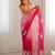 Light pink georgette embroidery border & sequins saree whit blouse