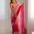 Light pink georgette embroidery border & sequins saree whit blouse
