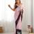 Pink & black georgette embroidery border & sequins saree whit blouse