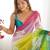 Multicolor georgette embroidery border & sequins saree whit blouse