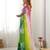 Multicolor georgette embroidery border & sequins saree whit blouse