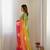 Multicolor georgette embroidery border & sequins saree whit blouse