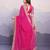 Pink georgette thared work embroidery border & leheriya printed saree whit blouse
