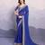 Blue georgette thared work embroidery border & leheriya printed saree whit blouse