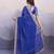 Blue georgette thared work embroidery border & leheriya printed saree whit blouse