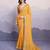 Yellow georgette thared work embroidery border & leheriya printed saree whit blouse