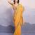 Yellow georgette thared work embroidery border & leheriya printed saree whit blouse