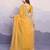 Yellow georgette thared work embroidery border & leheriya printed saree whit blouse