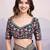 Black georgette thared work embroidery border & leheriya printed saree whit blouse