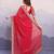 Red georgette thared work embroidery border & leheriya printed saree whit blouse