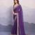 Purple georgette thared work embroidery border & leheriya printed saree whit blouse