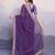Purple georgette thared work embroidery border & leheriya printed saree whit blouse