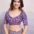 Purple georgette thared work embroidery border & leheriya printed saree whit blouse