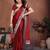 Red silk blend embroidery saree whit blouse