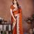 Orange silk blend embroidery saree whit blouse