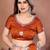 Orange silk blend embroidery saree whit blouse