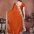 Orange silk blend embroidery saree whit blouse