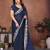 Navy blue silk blend embroidery saree whit blouse