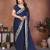 Navy blue silk blend embroidery saree whit blouse
