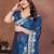 Blue silk blend embroidery saree whit blouse