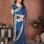 Blue silk blend embroidery saree whit blouse