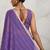 Purple georgette embroidery work lace border solid saree whit blouse