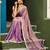 Lilac georgette embroidery work lace border solid saree whit blouse