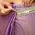 Lilac georgette embroidery work lace border solid saree whit blouse