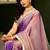 Lilac georgette embroidery work lace border solid saree whit blouse