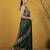 Green silk blend printed woven design saree whit blouse