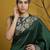 Green silk blend printed woven design saree whit blouse