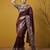 Maroon silk blend printed woven design saree whit blouse