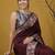 Maroon silk blend printed woven design saree whit blouse