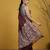 Maroon silk blend printed woven design saree whit blouse