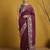 Wine silk blend printed woven design saree whit blouse