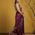 Wine silk blend printed woven design saree whit blouse