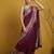 Wine silk blend printed woven design saree whit blouse