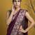 Wine silk blend printed woven design saree whit blouse