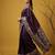 Purple silk blend printed woven design saree whit blouse