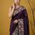 Purple silk blend printed woven design saree whit blouse