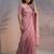 Pink silk blend printed woven design saree whit blouse