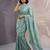 Light green silk blend printed woven design saree whit blouse