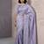 Lavender silk blend printed woven design saree whit blouse