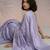 Lavender silk blend printed woven design saree whit blouse