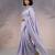 Lavender silk blend printed woven design saree whit blouse