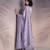 Lavender silk blend printed woven design saree whit blouse