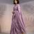 Lilac silk blend printed woven design saree whit blouse
