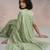 Green silk blend printed woven design saree whit blouse