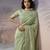 Green silk blend printed woven design saree whit blouse